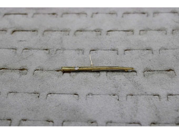 Brosche aus 585er Gold mit Diamant, Frontansicht