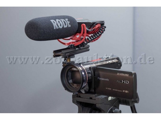 Camcorder mit montiertem Richtmikrofon