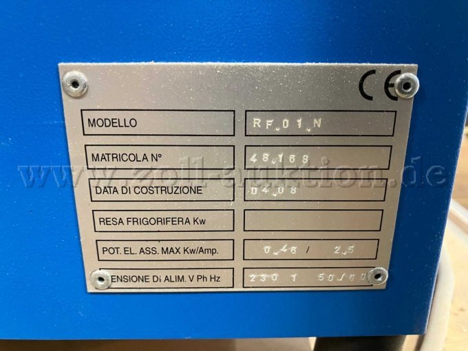 Typenschild Spindelkühlgerät