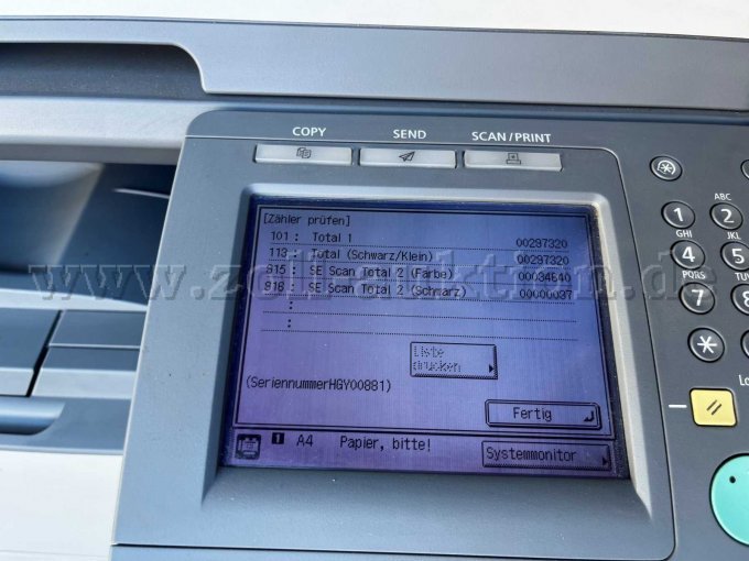 Zählerstände und Seriennummer