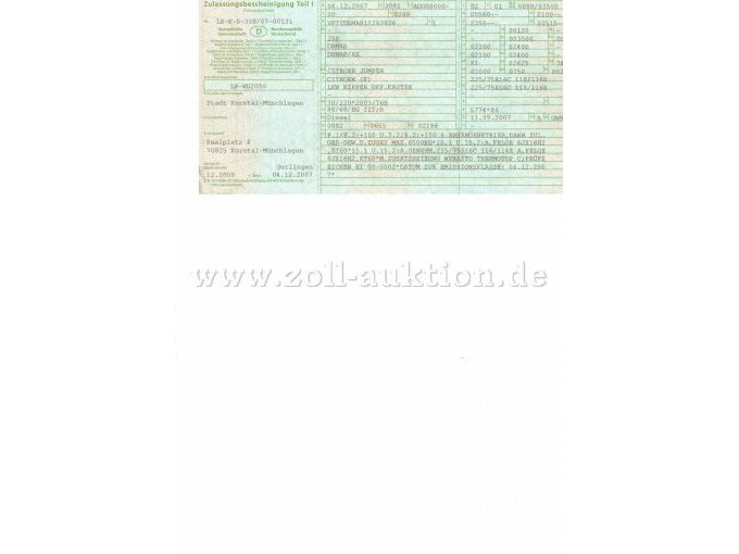 Fahrzeugschein
