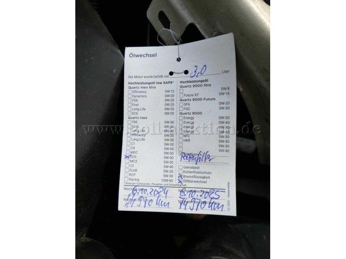 Ansicht Ölwechsel Motorraum