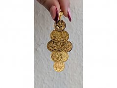 Collier mit 9 Ceyerek Goldmünzen 916er Gold Frontansicht