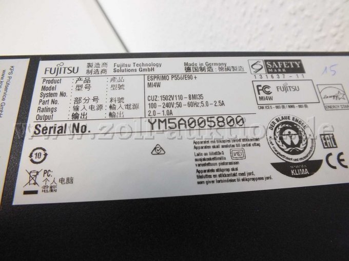 Typenschild mit CE-Kennung