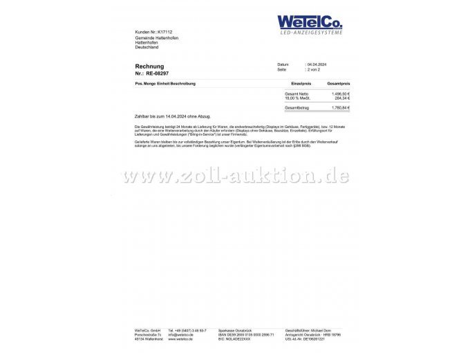 Rechnung Countdown-Uhr Seite 2