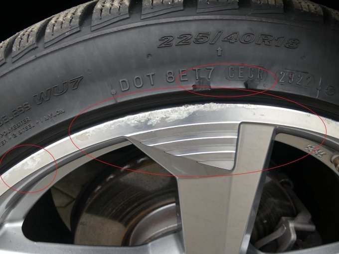 Beispiel Schäden an Winterfelgen und Winterreifen