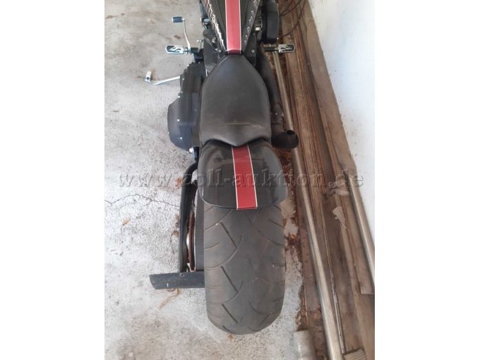 CustomBike Harley Davidson, Rückseite mit Hinterrad und Sitz