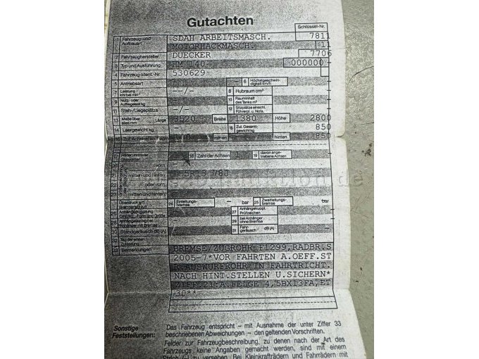 Gutachten zur Motorhackmaschine