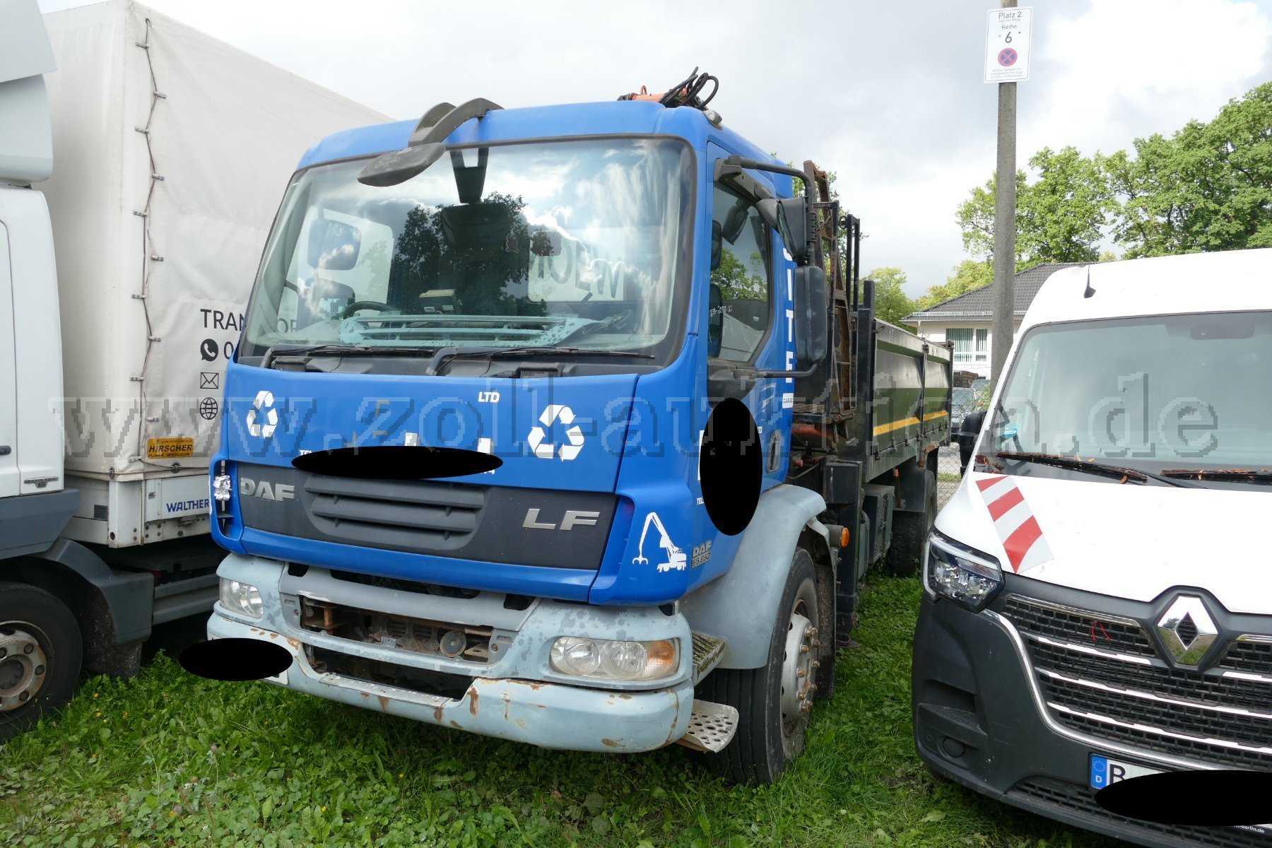 1 DAF LF 55.250 Pritsche m. Ladekran *Rechtslenker* / Unfall- & Bastlerfahrzeug