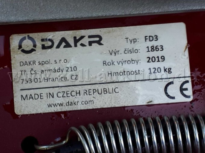 Typenschild Geräteträger, nicht Teil der Auktion