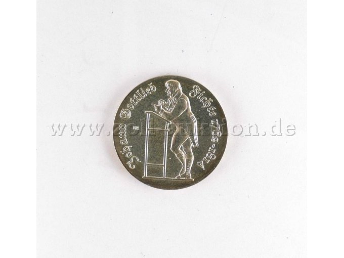 1 DDR 10 Mark Gedenkmünze 1990 - Johann Gottlieb Fichte, 500´er Silber