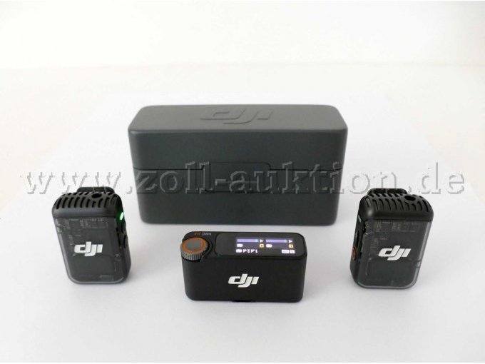 1 DJI Mic 2, Zweikanal-Microfonsystem mit 2 Sender, 1 Empfänger und Ladeschale