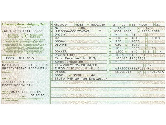 Fahrzeugschein