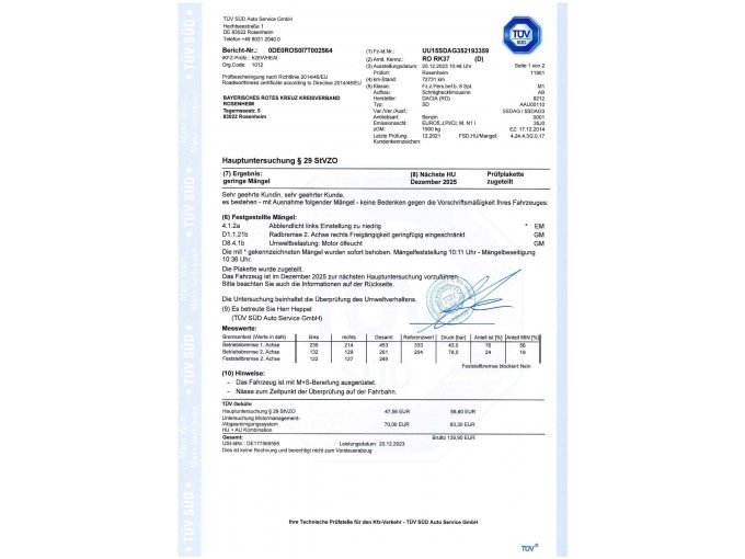 TÜV Bericht