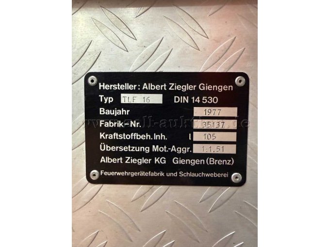 Typenschild Albert Ziegler