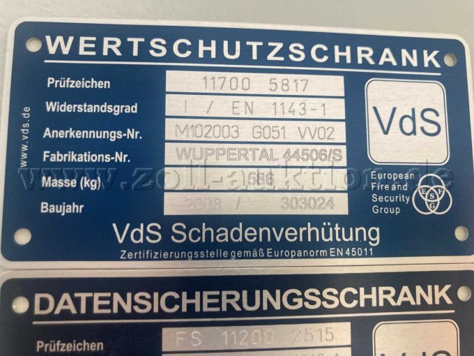 Wertschutzdatentafel