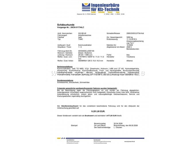Schätzurkunde