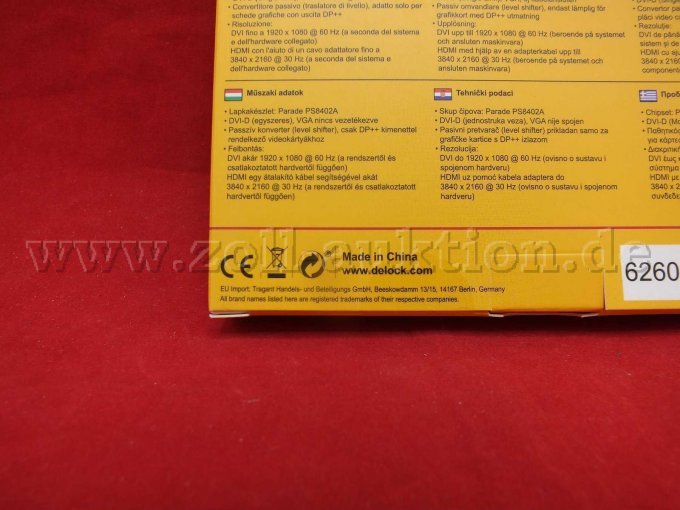 1 Delock Adapter, DisplayPort 1.2 Stecker zu DVI Adapter, schwarz in OVP – foto 5 – kavel bij Zoll-Auktion, Paderborn