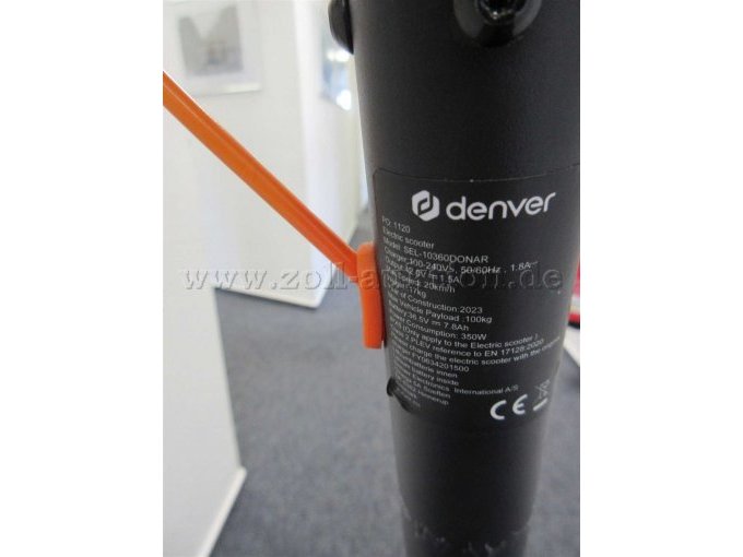 E-Scooter Denver Typenschild