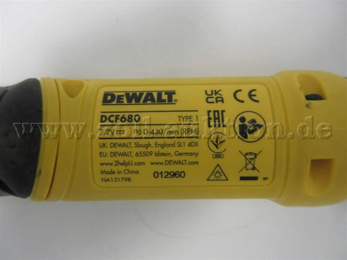 Dewalt Knickschrauber Typenschild