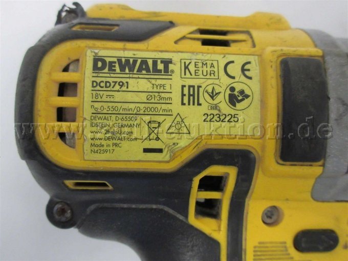 Dewalt Bohrschrauber Typenschild