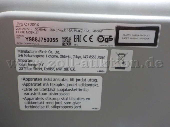 1 digitale drukpers Ricoh Pro C7200X, Heidelberg Versafire EV (5-kleurenmachine) – foto 3 – kavel bij Zoll-Auktion, Nürnberg