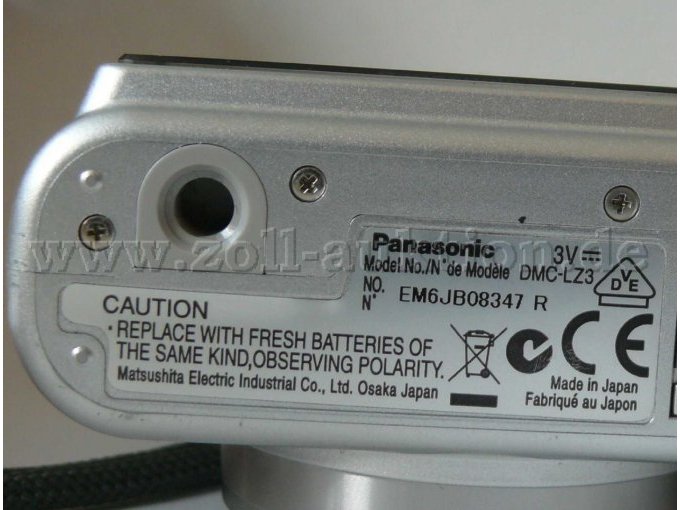 Digitalkamera Panasonic DMC-LZ3 CE-Kennung