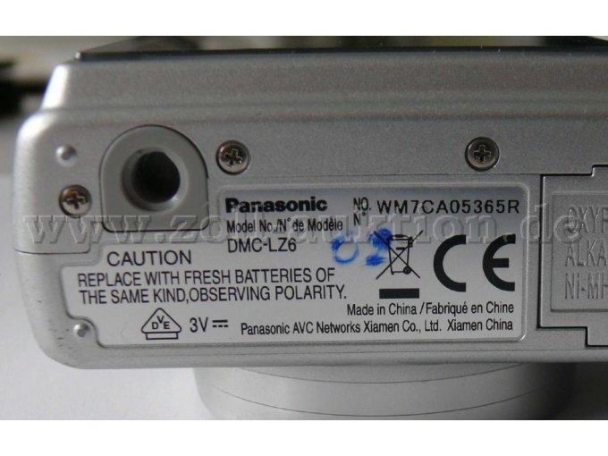 Digitalkamera Panasonic DMC-LZ6 CE-Kennung