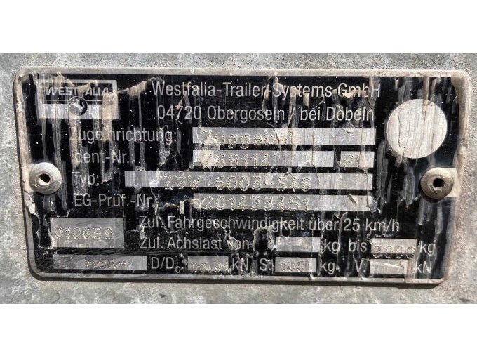 Typenschild Zuggabel