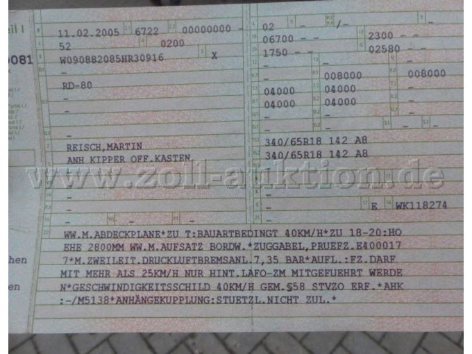 Fahrzeugschein
