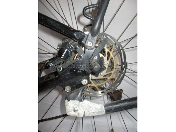 Teilansicht Hinterrad mit Scheibenbremse und Riderever Bremssattel