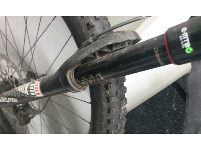 Blick auf die Federgabel