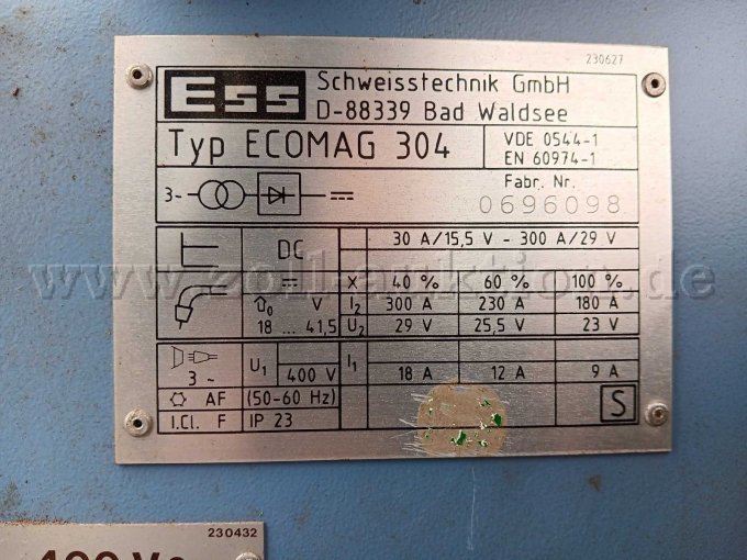 Typenschild ESS