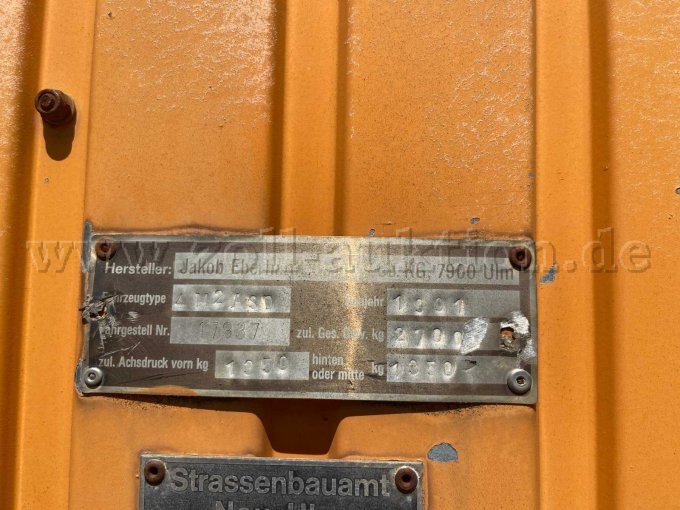 Eberhardt Baustellenwagen, Typenschild