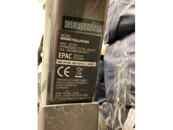 Typenschild Unterrohr