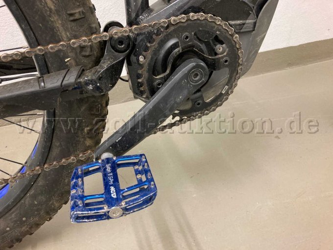 Pedal, Kurbelarm und Zahnkranz rechts