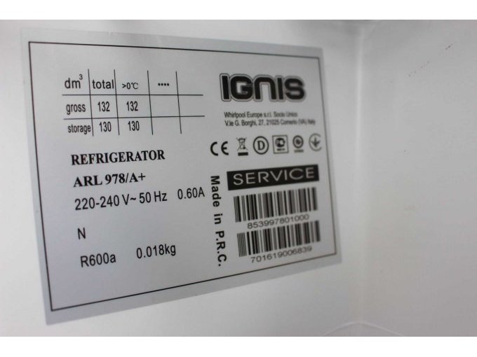 Hersteller - und Modellbeschreibung Kühlschrank, CE-Kennzeichen