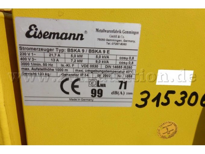 Eisemann BSKA 9/BSKA 9E Stromgenerator / Info