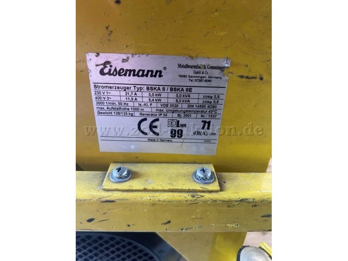 1 Eisemann DIN-stroomgenerator, BSKA 8E, 8 kVA – foto 5 – kavel bij Zoll-Auktion, Fürth