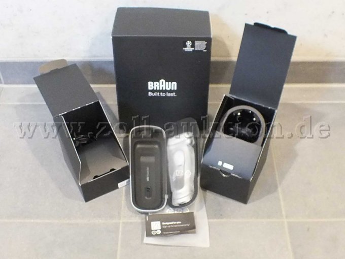 Gesamtansicht der Zollaktion Braun Rasierer Series 9 PRO+ mit Zubehör.