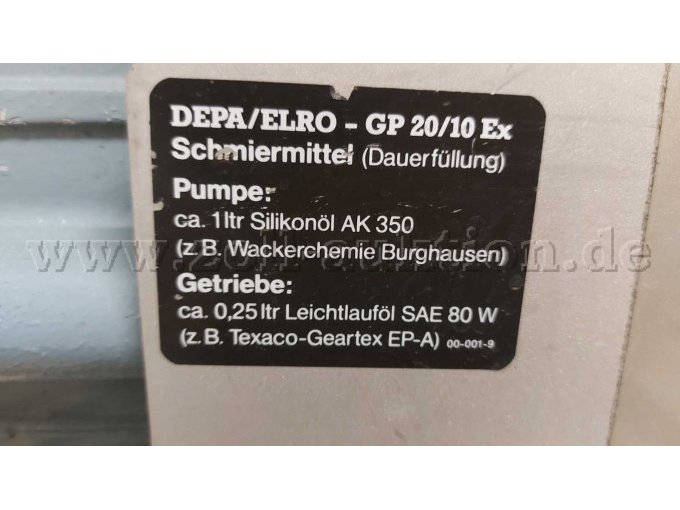 Ansicht Aufkleber der benötigten Schmiermittel
