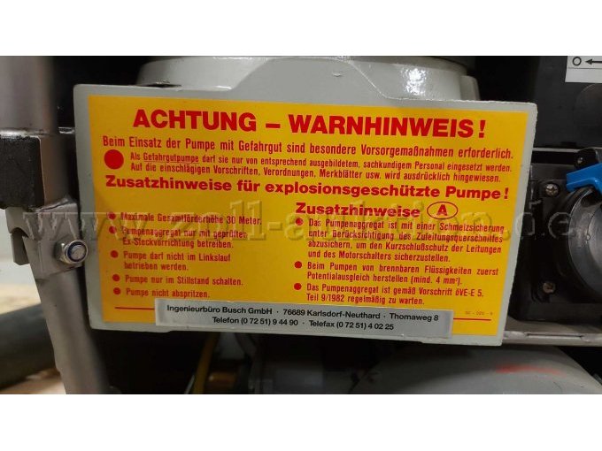 Ansicht Aufkleber mit Warnhinweisen