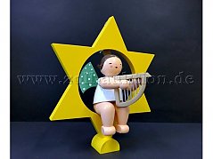 1 Engel mit Harfe im Stern, groß, Wendt & Kühn 772/14b, gebraucht