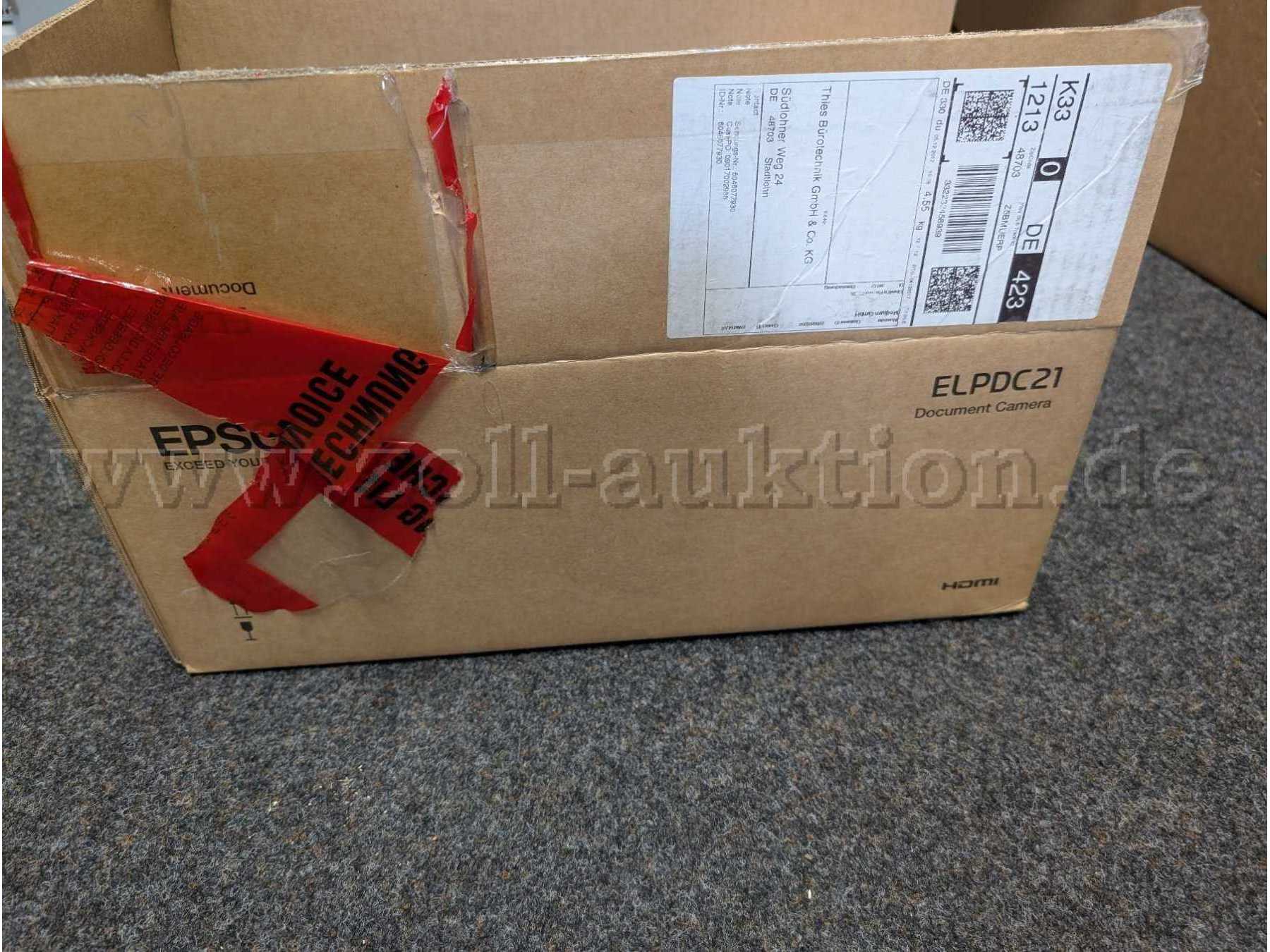 Seitliche Ansicht auf dem Karton