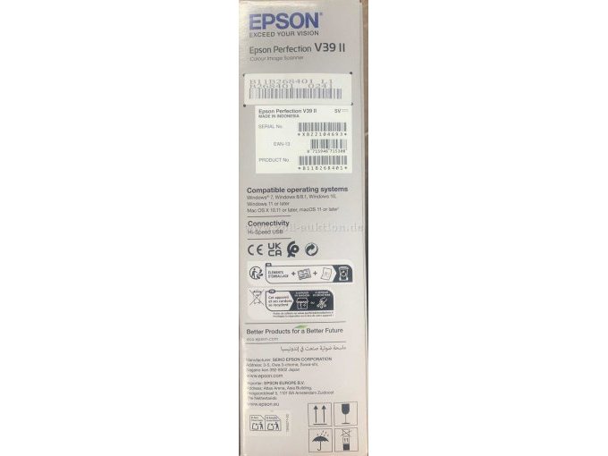 Epson Perfection V39II - Karton Information