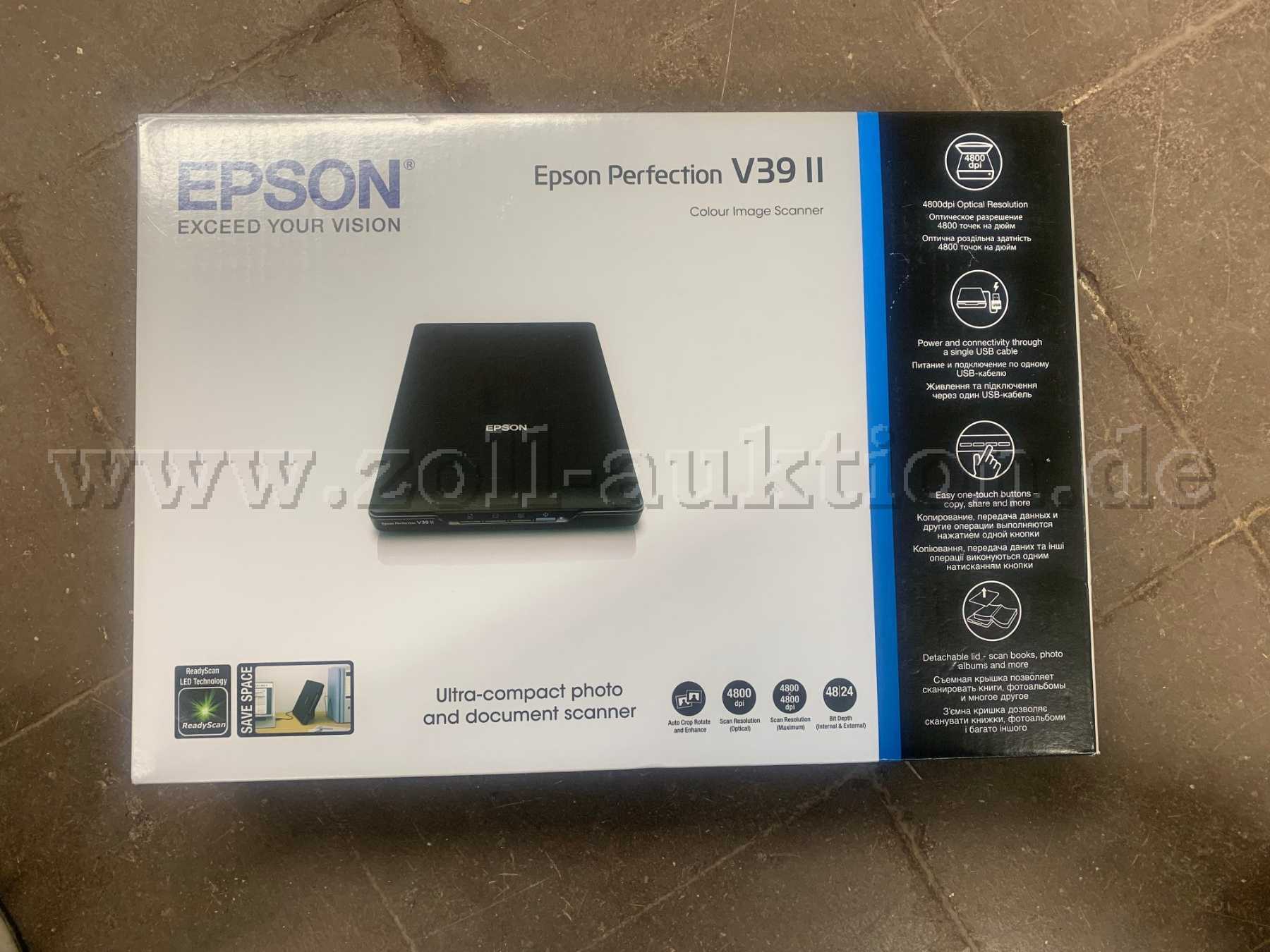 Epson Perfection V39II - karton oben