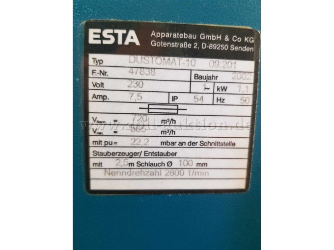 Absauganlage Typenschild