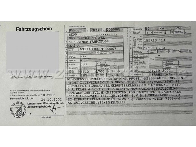 Fahrzeugschein