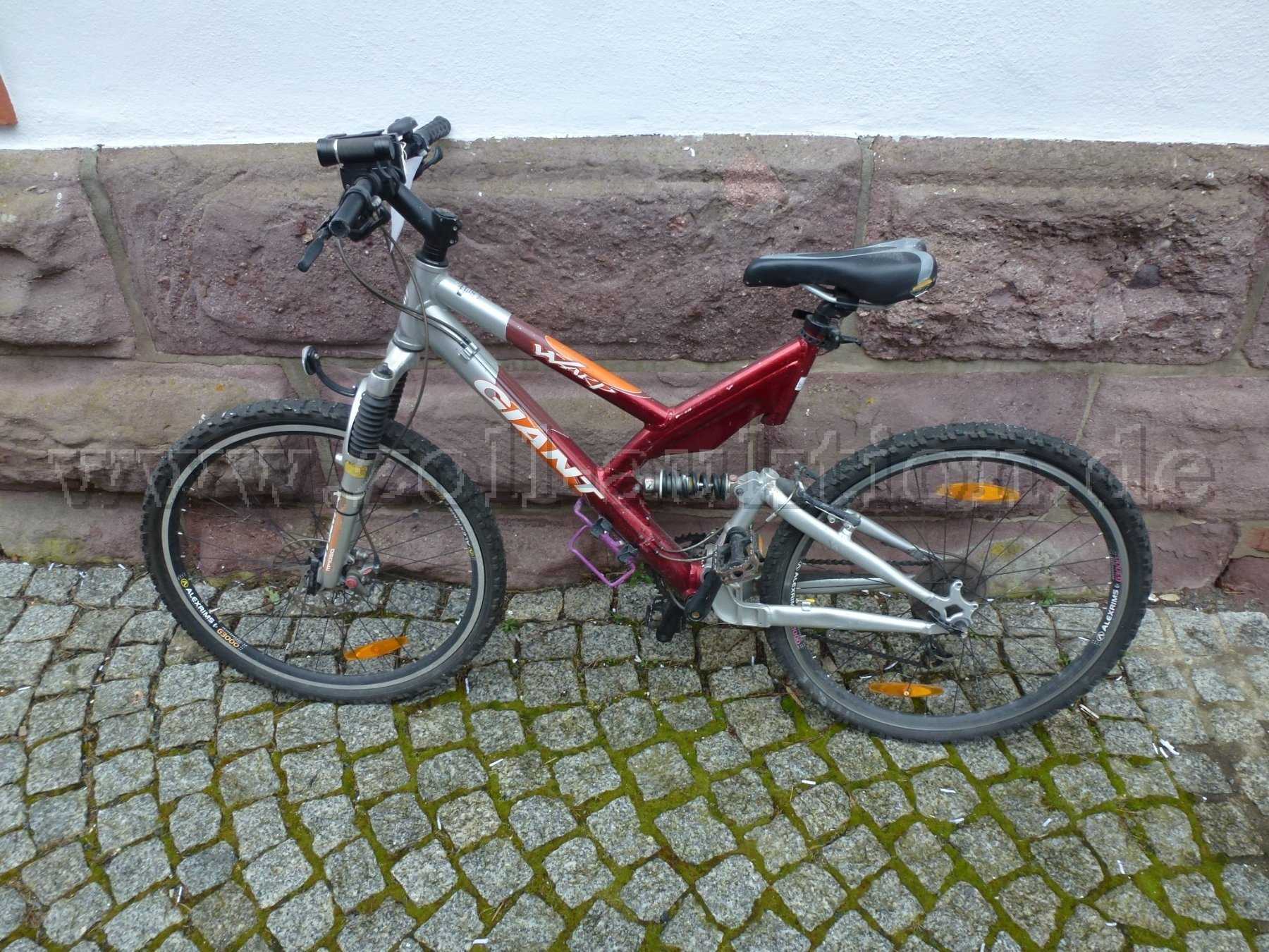 Seitenansicht mit Vorderrad, Lenker, Rahmen und Hinterrad
