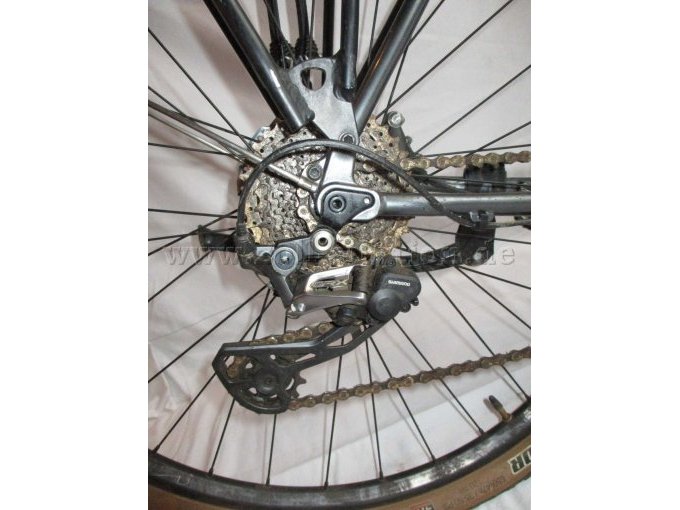 Teilansicht Hinterrad mit Zahnräder und Shimano GRX Schaltwerk